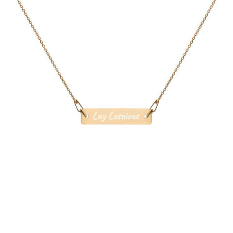 Engraved 24k Gold Bar Chain Necklace