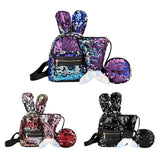 Sequin 3pcs set |Shining Sequins Backpacks Travel Large Capacity Bags Glitter Rucksack Party School Bags Bagpack