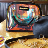 NEON Min Min |Transparent Clear Shoulder PVC Jelly Small Shell Laser Holographic