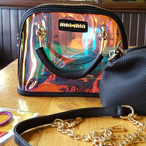 jelly bag Small Handbag See Through Clear Multicolor Chain Purse