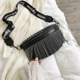 Chain Me | Punk Rivet Waist Bags Tassel Cool Fanny Pack Leather Chest Belt Bags Crossbody Shoulder Phone Money Bum Hip Purse