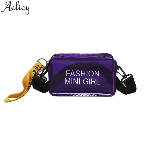 FASHION mini |Transparent jelly shoulder diagonal small square bag new handbag shoulder bags